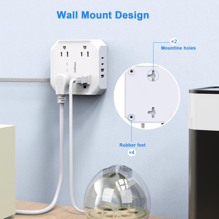 Surge Protector Power Strip - 8 Outlets with 4 USB (2 USB C) 