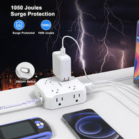 Surge Protector Power Strip - 8 Outlets with 4 USB (2 USB C) 